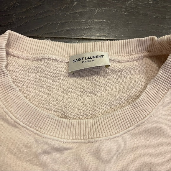 Authentic Saint Laurent Paris sweatshirt size small men’s in cream - Picture 3 of 7
